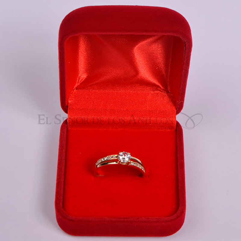 Anillo Solitario de Oro 750Ct.(Quilate) Con Circón Ref: 100106009