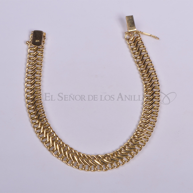 Pulsera Masc. de Oro 18Ct.(Quilate) Zaduza 7.7 Gramos. Ref: 100203002