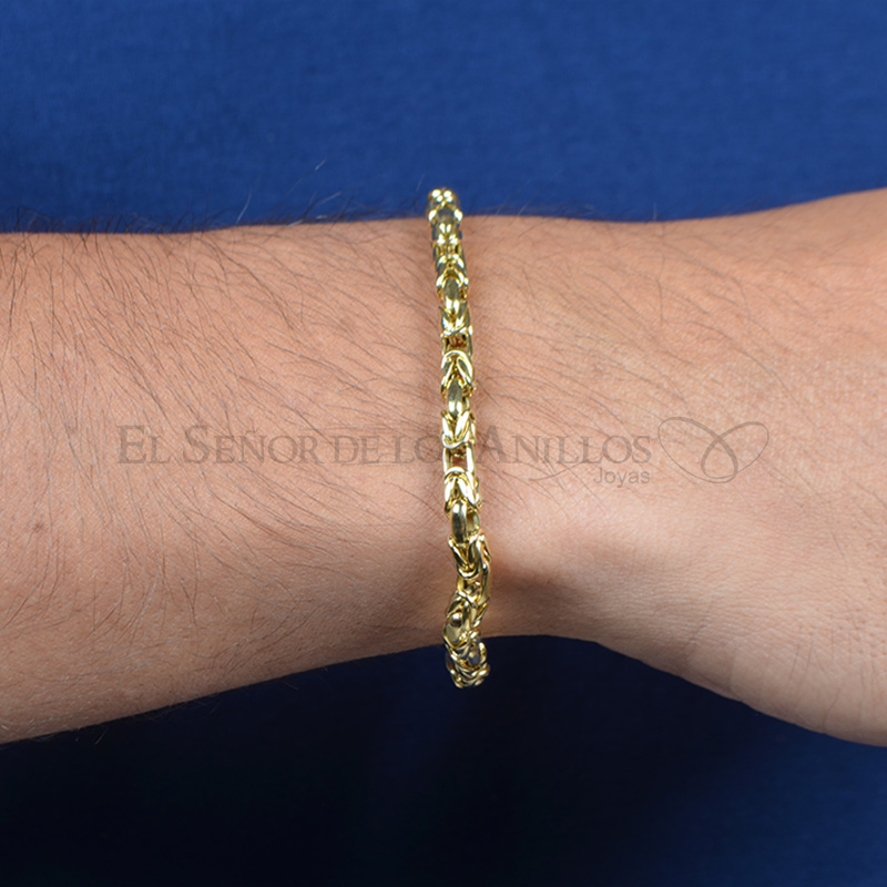 Pulsera Masc. de Oro 18Ct.(Quilate) Punto Peruano 10.6 Gramos. Ref: 100203003