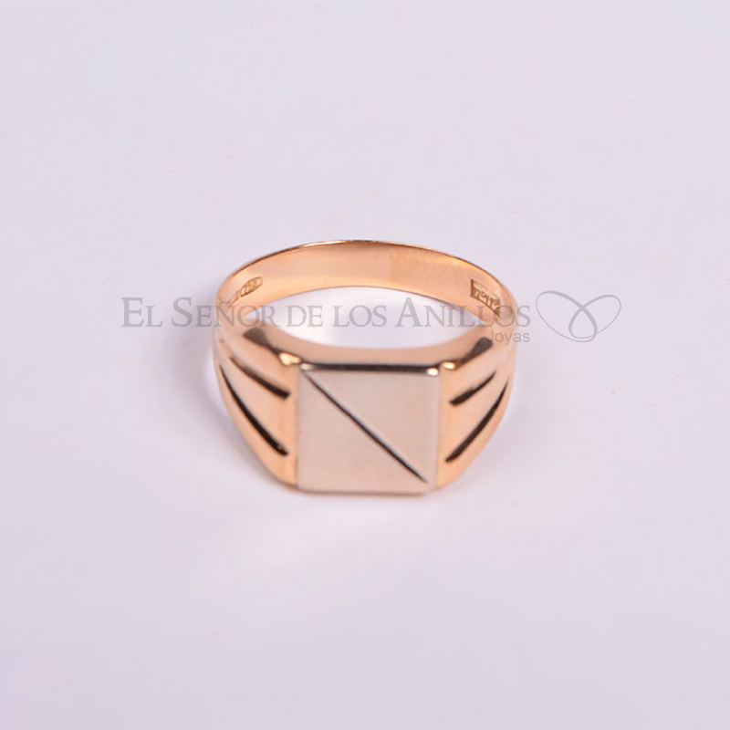 Anillo Masc. de Oro 750Ct. Quilate Carret n Italiano 5.3 Gramos