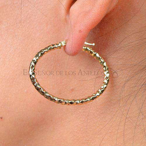 Aros Fem. de Oro 750Ct.(Quilate) Argolla 2.6 Gramos Ref: 100105004