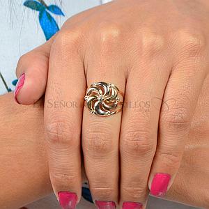 Anillo Fem. de Oro 750Ct.(Quilate) Molinete tricolor 2.9 Gramos. Ref: 100104002