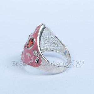 Anillo Fem. de Plata 925 Rosado con Circones Coloridos - Ref.: 200104016