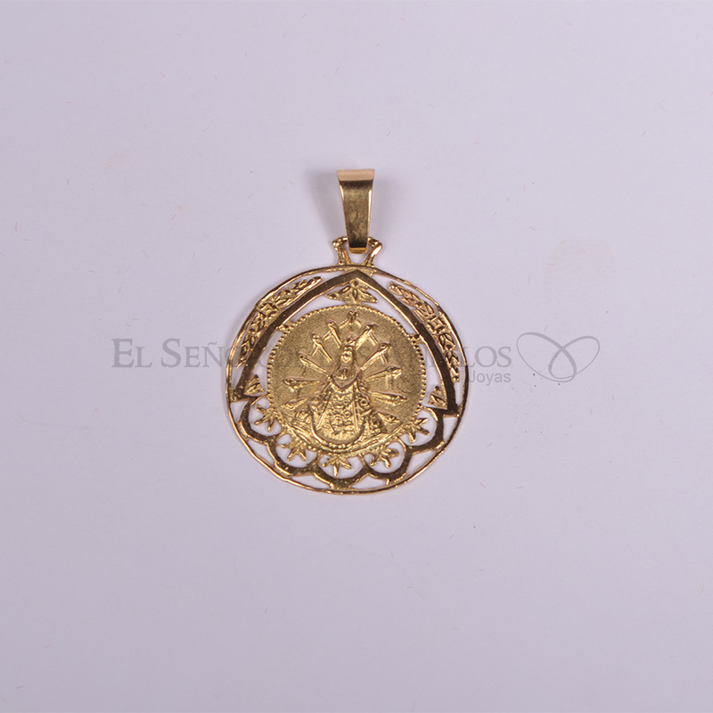 Medalla Fem. de Oro 750Ct.(Quilate) Italiano Virgen de Lujan 3 Gramos. Ref: 100102027