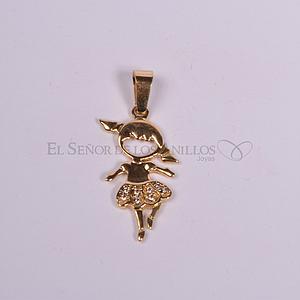 Medalla Fem. de Oro 18Ct.(Quilate) Bailarina. Ref: 100102033