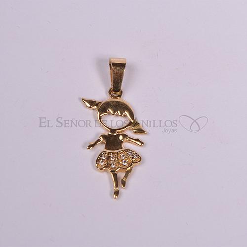 Medalla Fem. de Oro 18Ct.(Quilate) Bailarina. Ref: 100102033