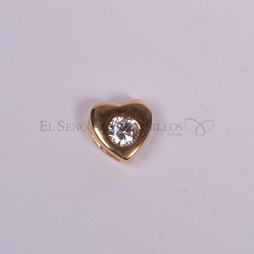 Medalla Fem. Oro 750Ct(Quilate) Corazón con Piedra al centro . Ref: 100102030