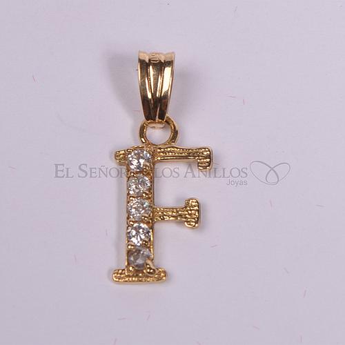 Medalla Fem. de Oro 750Ct.(Quilate) Italiano Letra F . Ref: 100102044